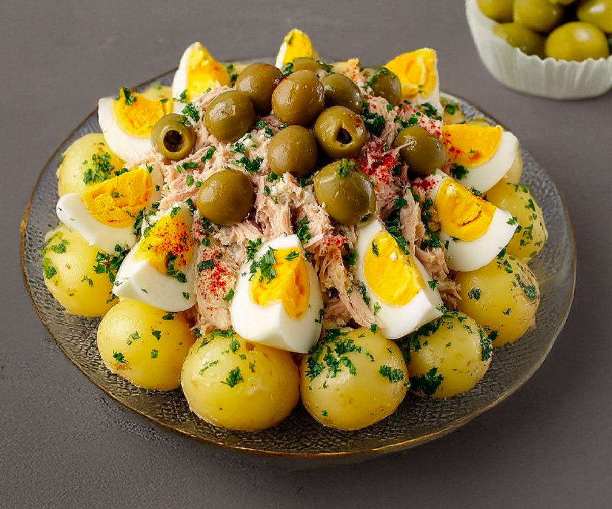 Salade de pommes de terre au thon oeufs et olives dddsrtggh