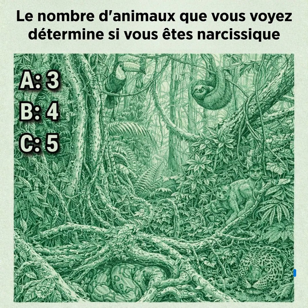 Le nombre danimaux que vous voyez determine si vous etes narcissique
