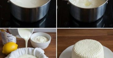 Fromage fait maison avec 1 litre de lait un demi citron et 1 yaourt (1)